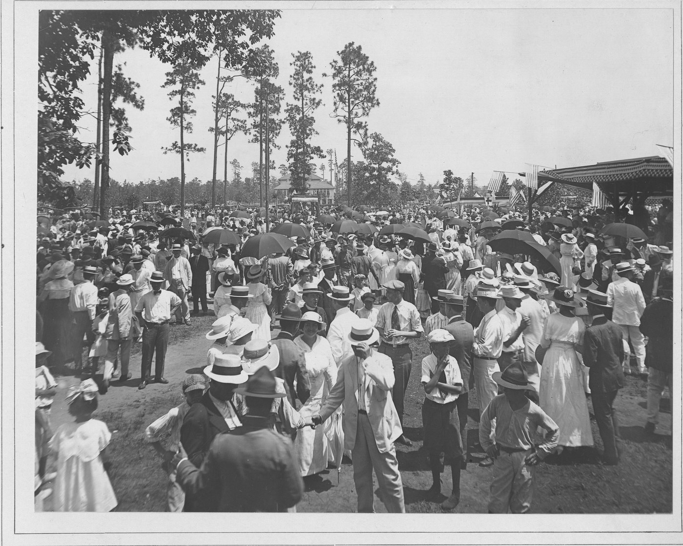 Crowds in Goodyear Park, Bogalusa, Louisiana, on Company G Day, 27 July 1917