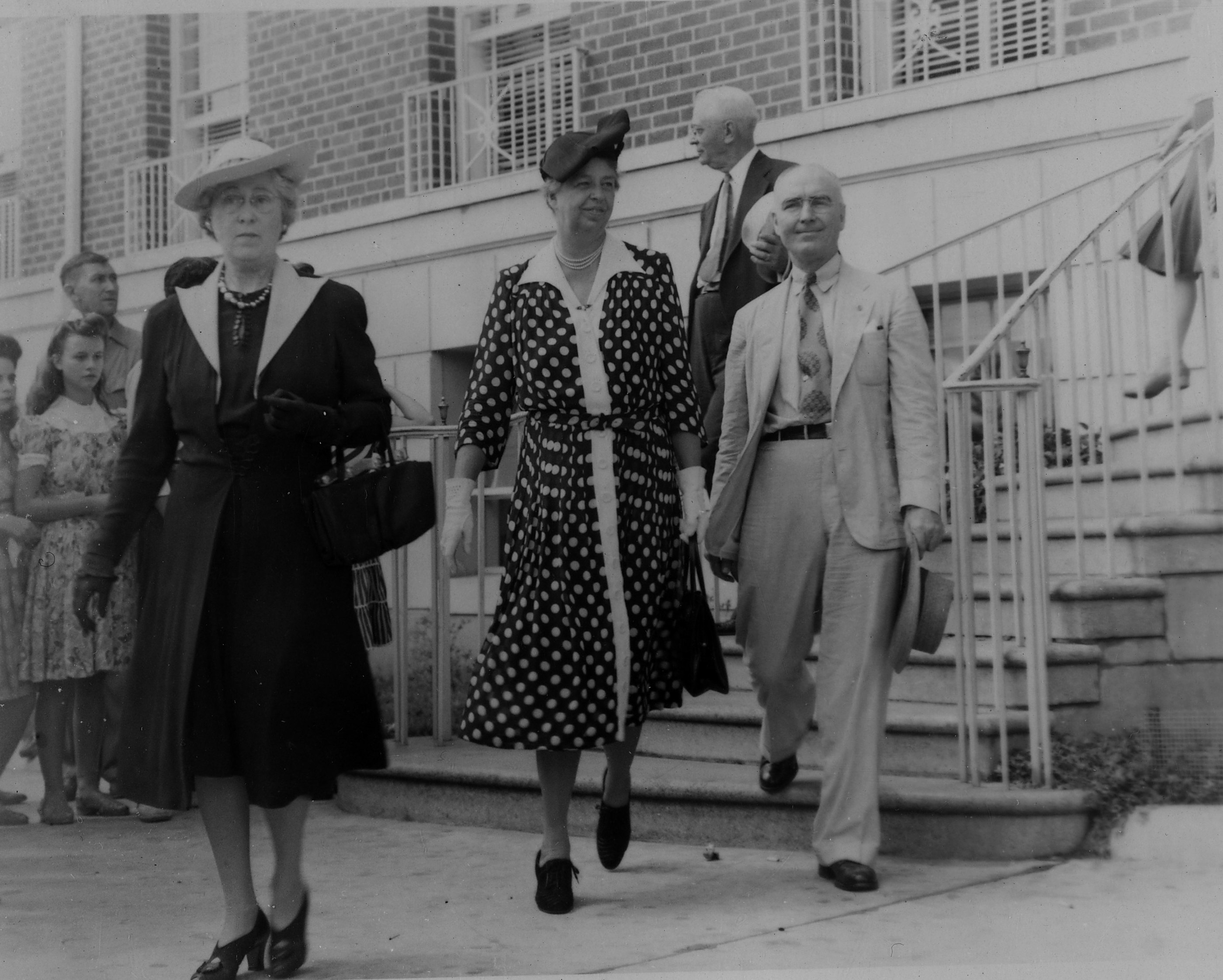 Eleanor Roosevelt at the YMCA in Kannapolis, North Carolina, in August 1942